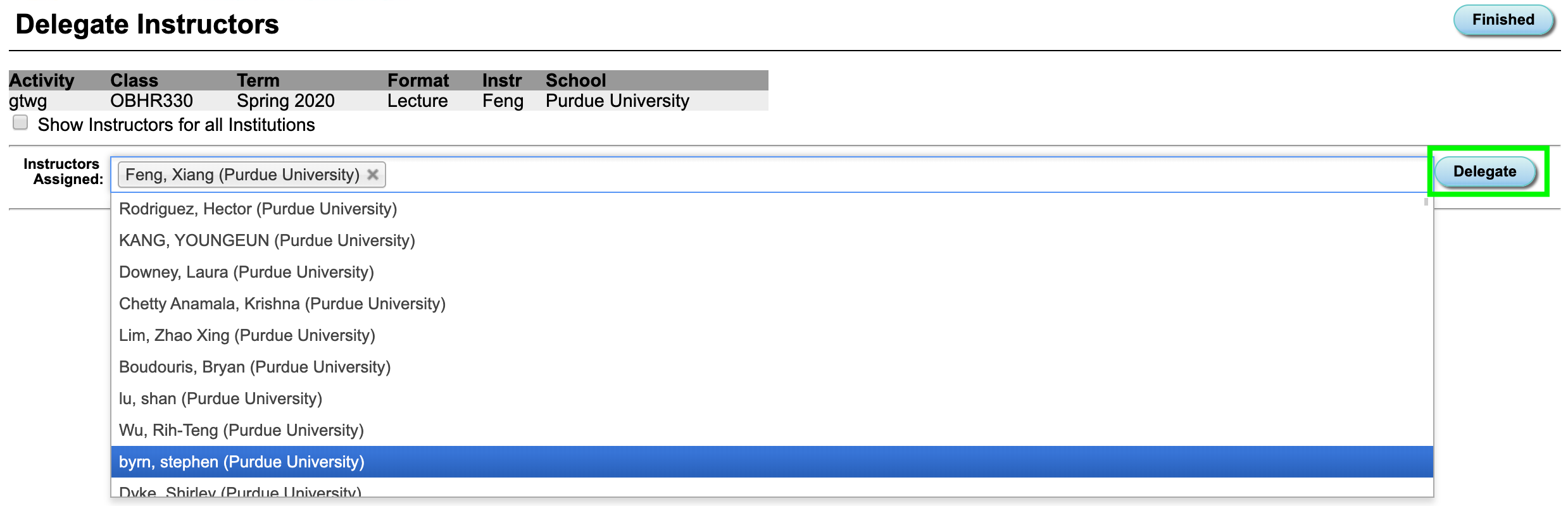 Delegate Instructors